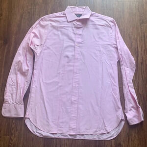 Polo Ralph Lauren Pink Dress Shirt Long Sleeve Size 16 Neck Cotton EUC